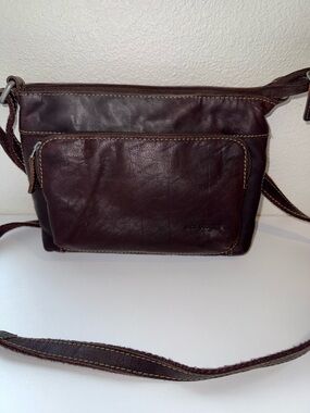 Jack George Dark Brown Leather Crossbody Bag